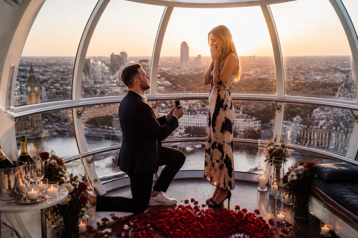 London Eye — частная капсула для предложения с видом на Лондон