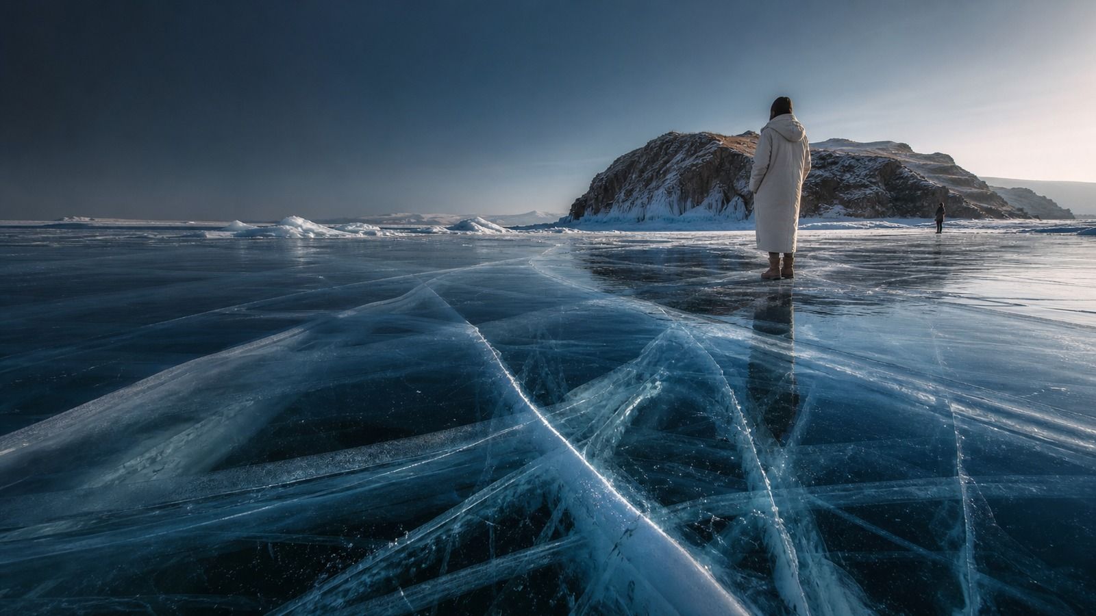 Фотосессия на льду Байкала — пейзаж Байкала